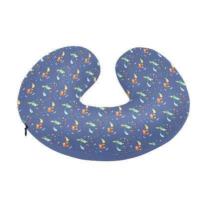 U-Shaped Travel Neck Pillow- "Surf's Up" Collection patterned