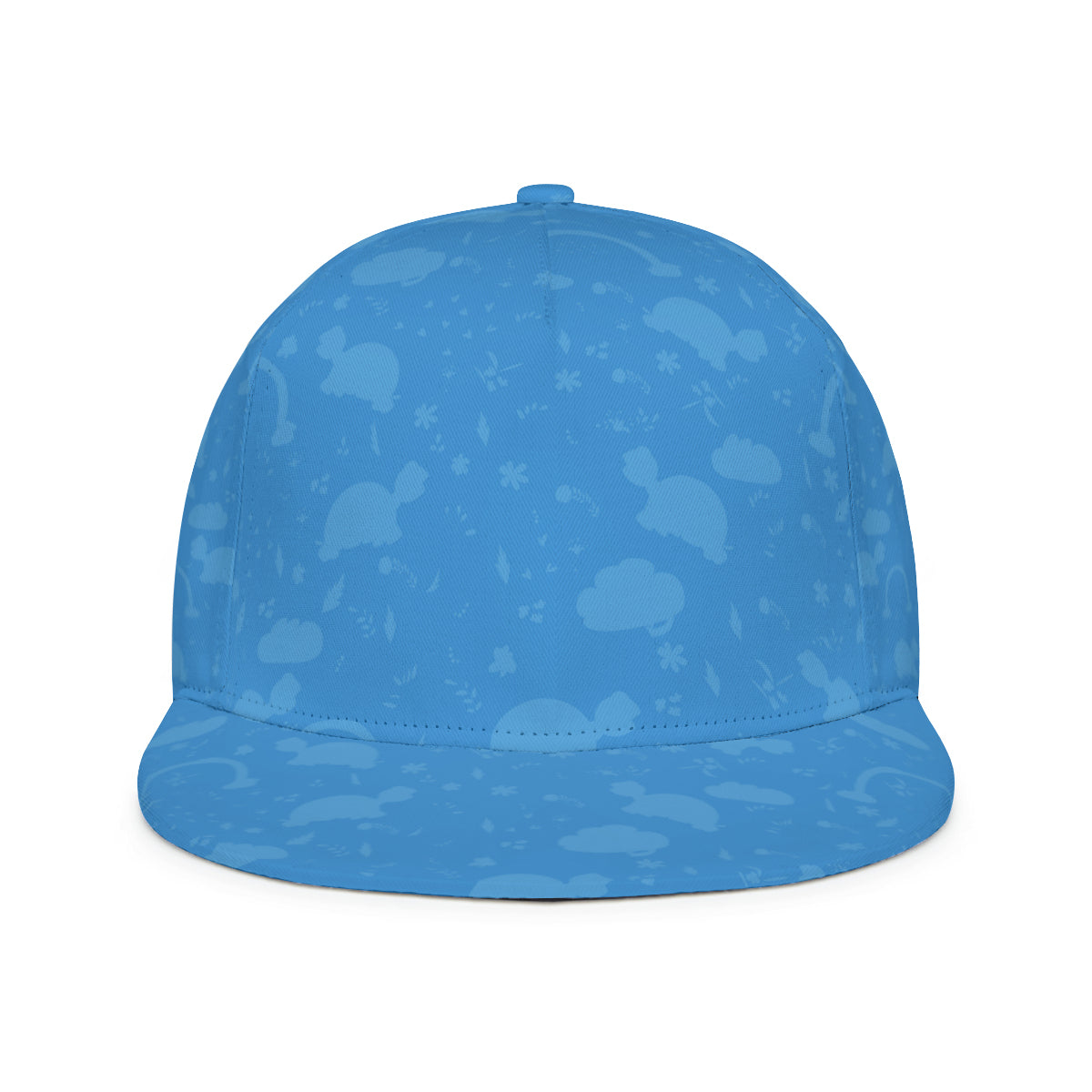 Full width flat visor brim hat "Blue Patterns"