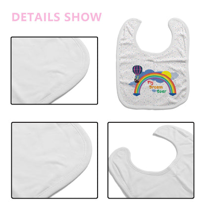 Cotton Baby Bib/ Drooling Towel "Over the Rainbow"