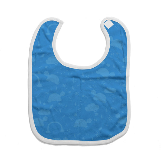 Cotton Baby Bib/ Drooling Towel "Happy Days subdue pattern" (Blue)