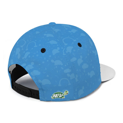 Full width flat visor brim hat "Happy Day MaJk Logo"