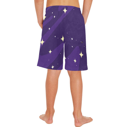 All Over Print Boys' Beach Shorts "To the moon"