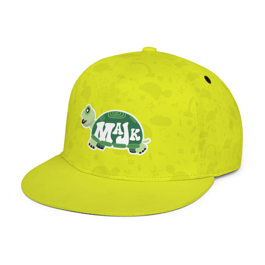 Full width flat visor brim hat "MaJK Turtle-Lemon Theme"