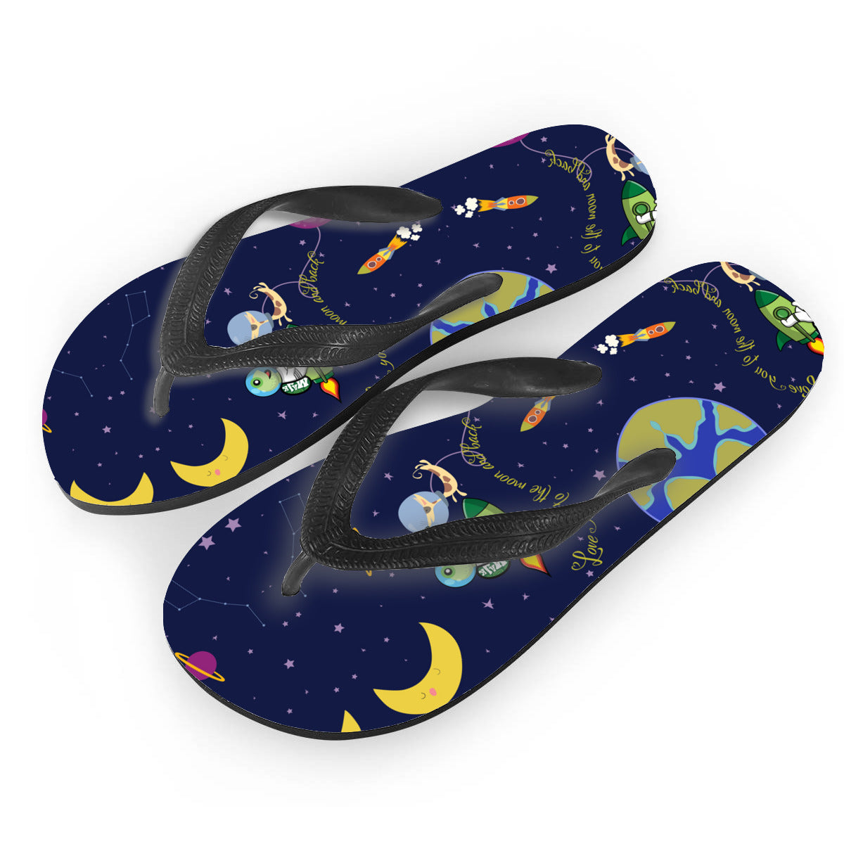 Flip Flops｜Rubber "Love you to the moon inspo"