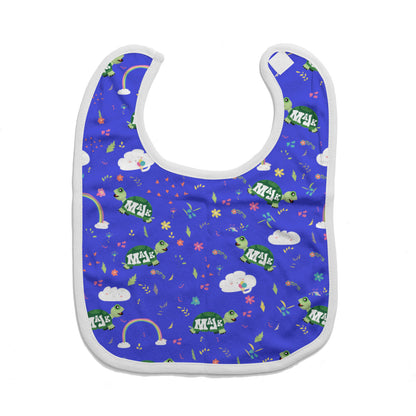 Cotton Baby Bib/ Drooling Towel "Happy Days Pattern (Purple)