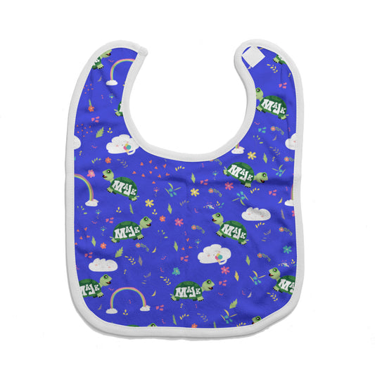 Cotton Baby Bib/ Drooling Towel "Happy Days Pattern (Purple)