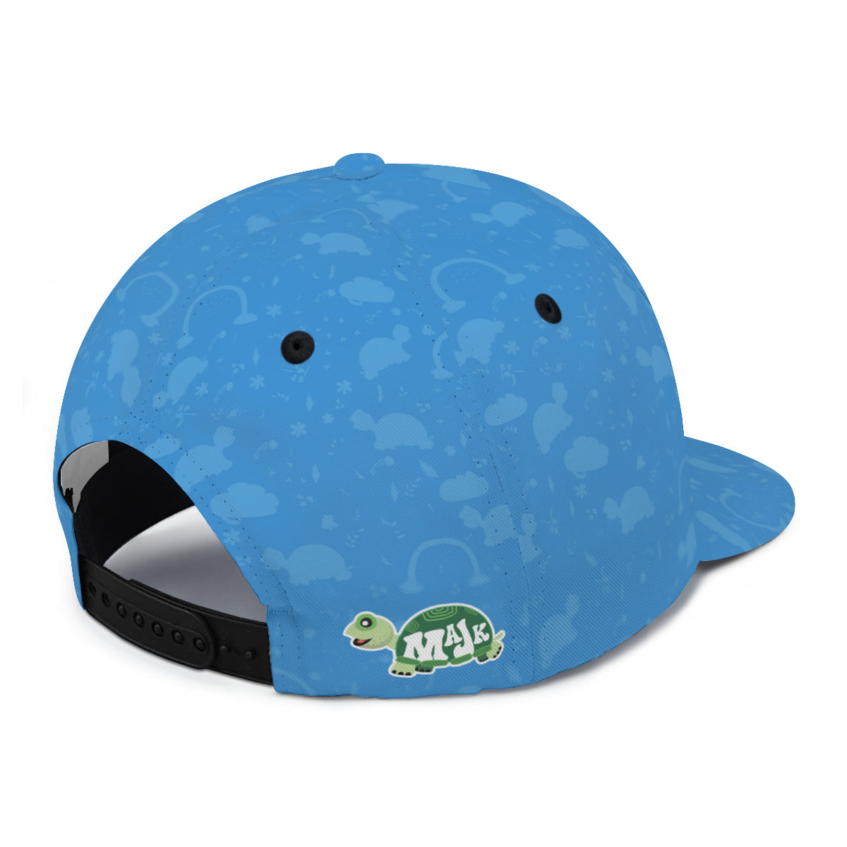 Full width flat visor brim hat "Blue Patterns"