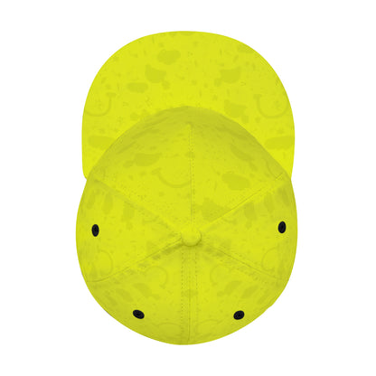 Full width flat visor brim hat "Happy Days-lemon/lime"
