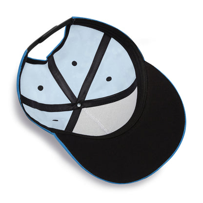 Full width flat visor brim hat "Blue Patterns"