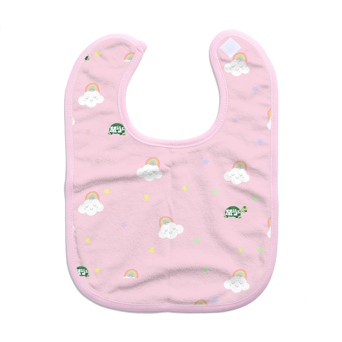 Cotton Baby Bib/Drooling Towel "Rainbow's & Smiles" (Pink)