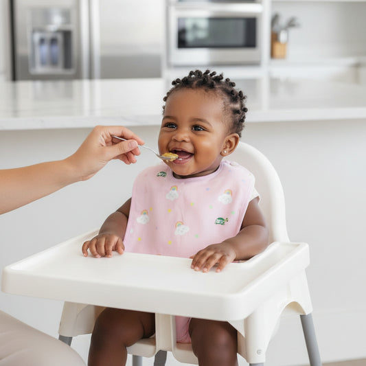 Cotton Bib "Rainbow's & Smiles" (Pink)