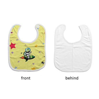 Cotton Baby Bib/Drooling towel "Blast off pattern"