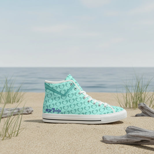 Women's Vancouver High Top Canvas Sneaker " Mila's Wave"